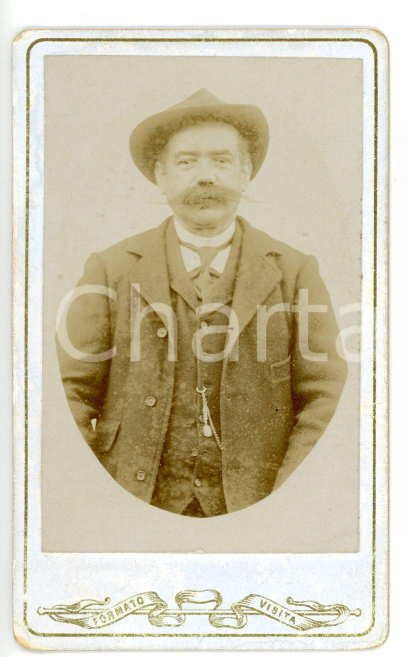 1880 ca BORGOSESIA Ritratto di Giuseppe CHIARA detto "Vignaccia" *Foto CDV