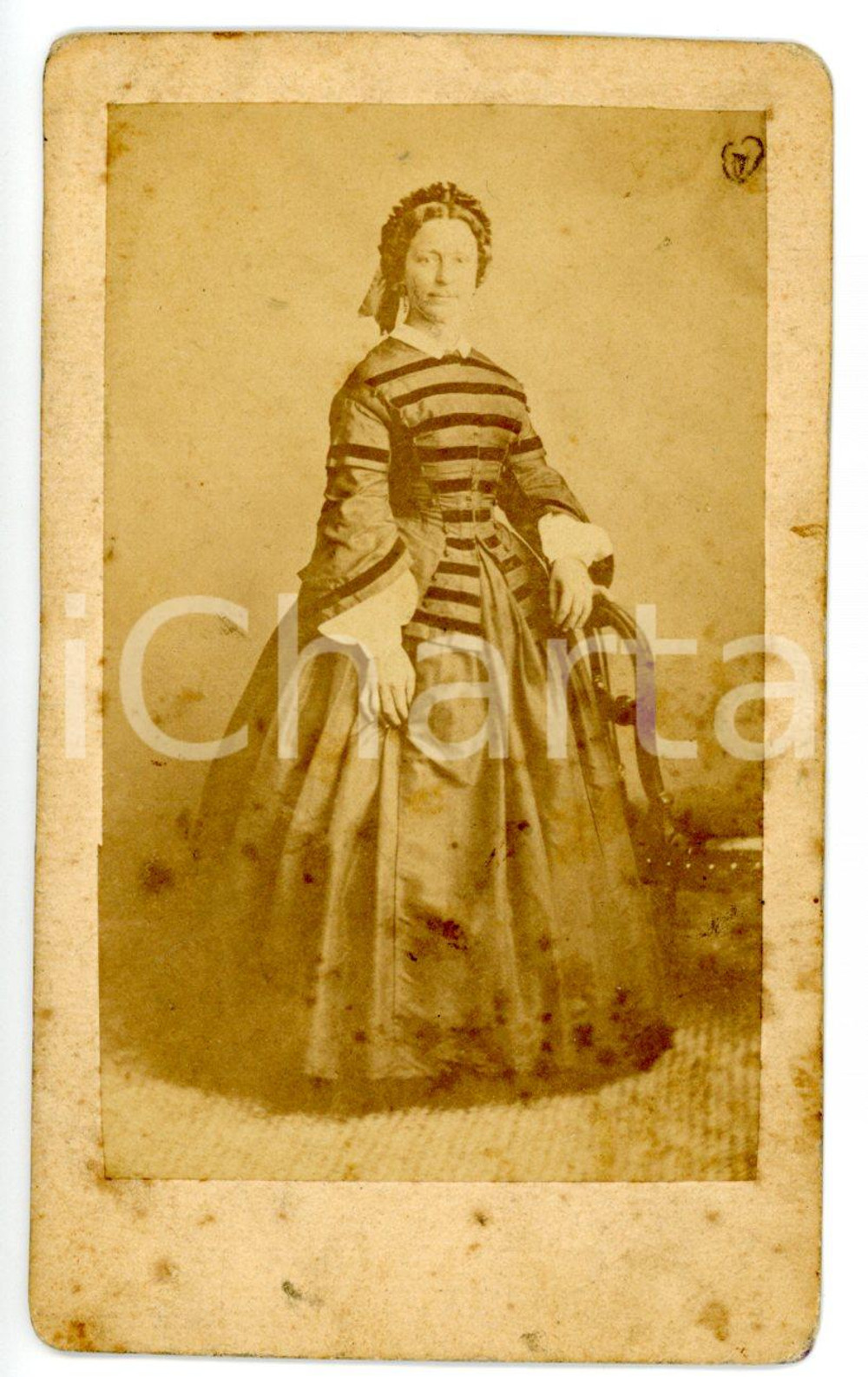 1865 ca ITALIA Ritratto della poetessa Teresina AZZALONI *Foto CDV