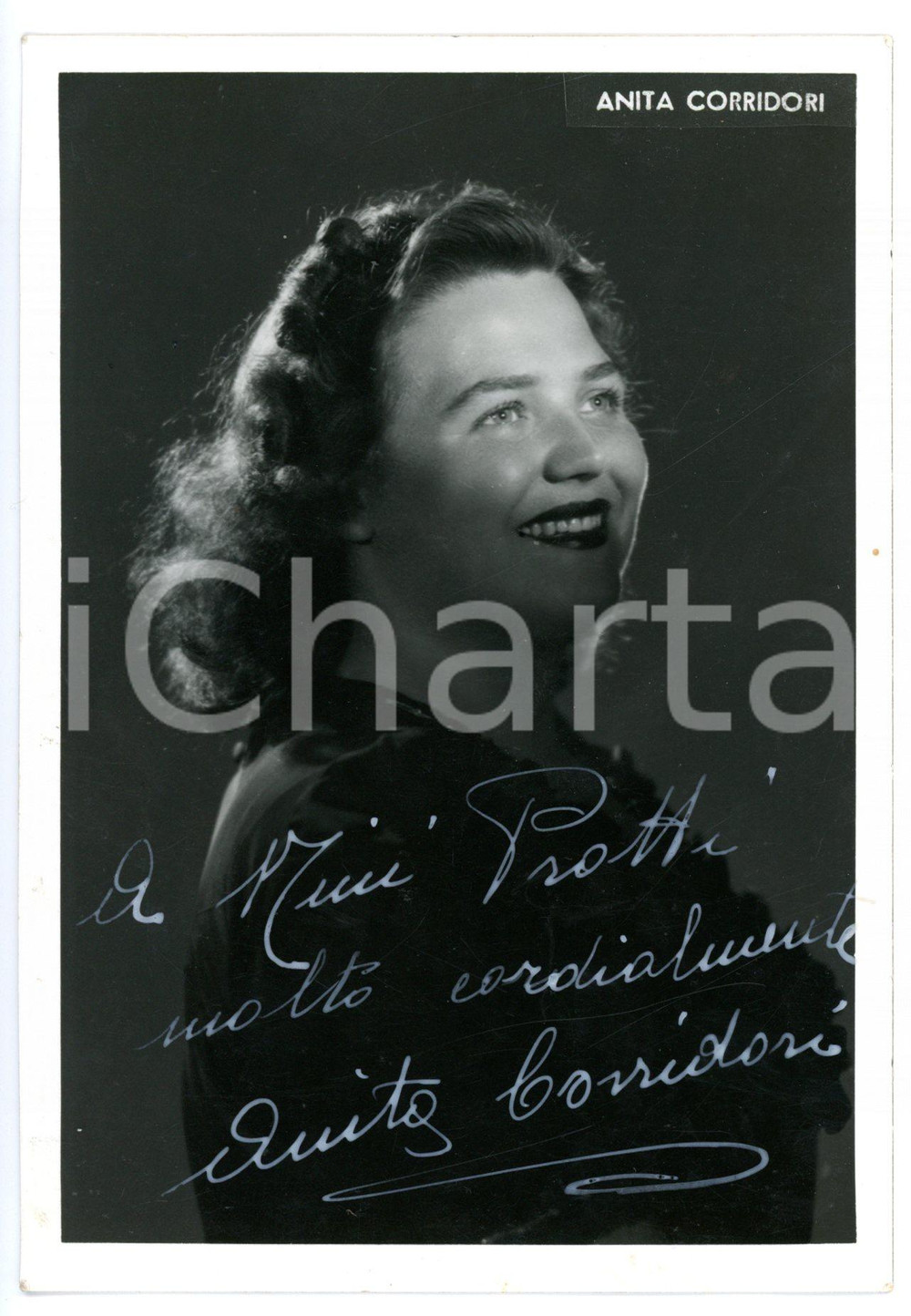 1950 ca COMO LIRICA Anita CORRIDORI soprano - Cartolina seriale con AUTOGRAFO