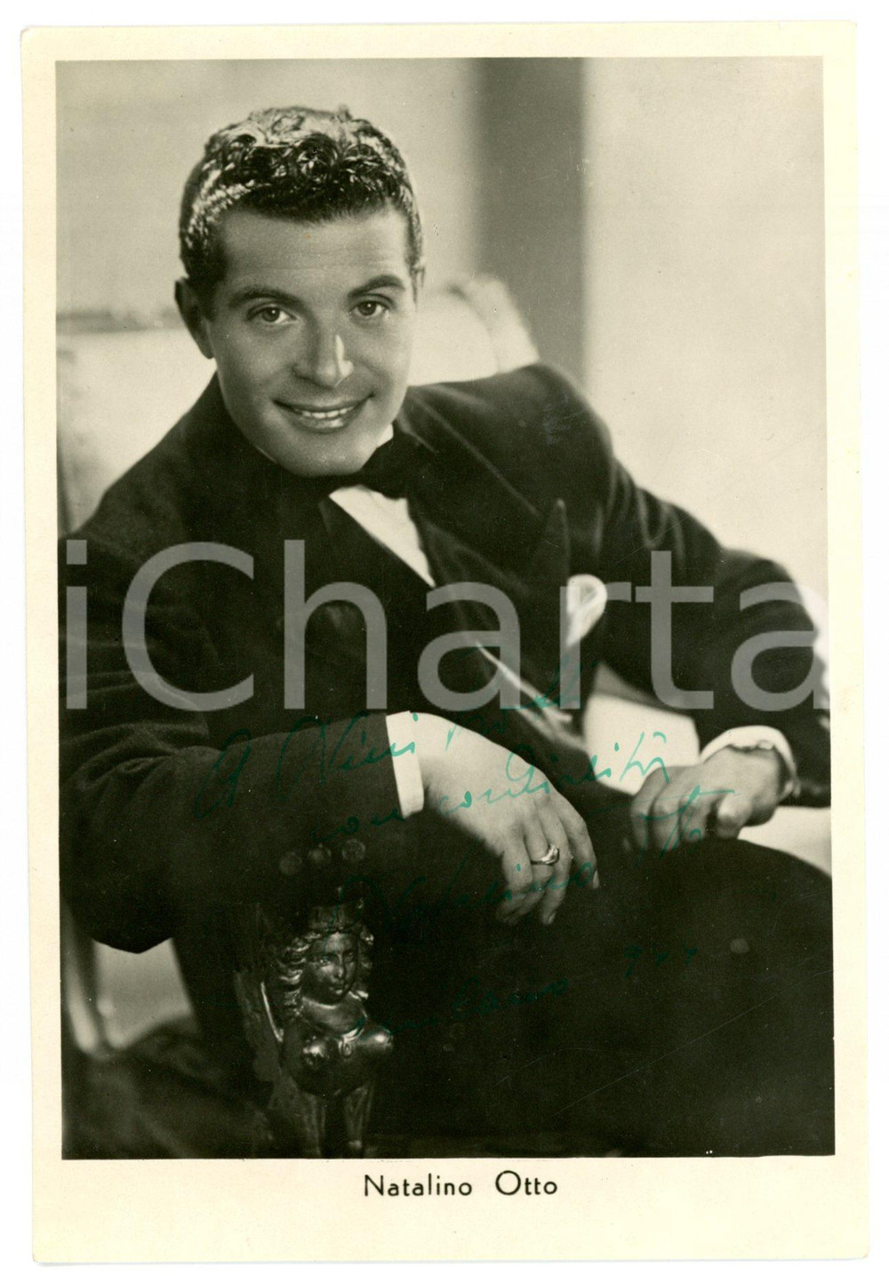 1944 MILANO Cantante Natalino OTTO - Cartolina FONIT con AUTOGRAFO