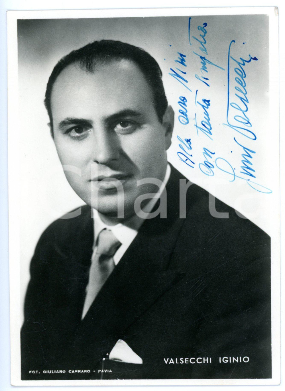 1940 ca LIRICA Tenore Iginio VALSECCHI - Foto seriale con AUTOGRAFO FG