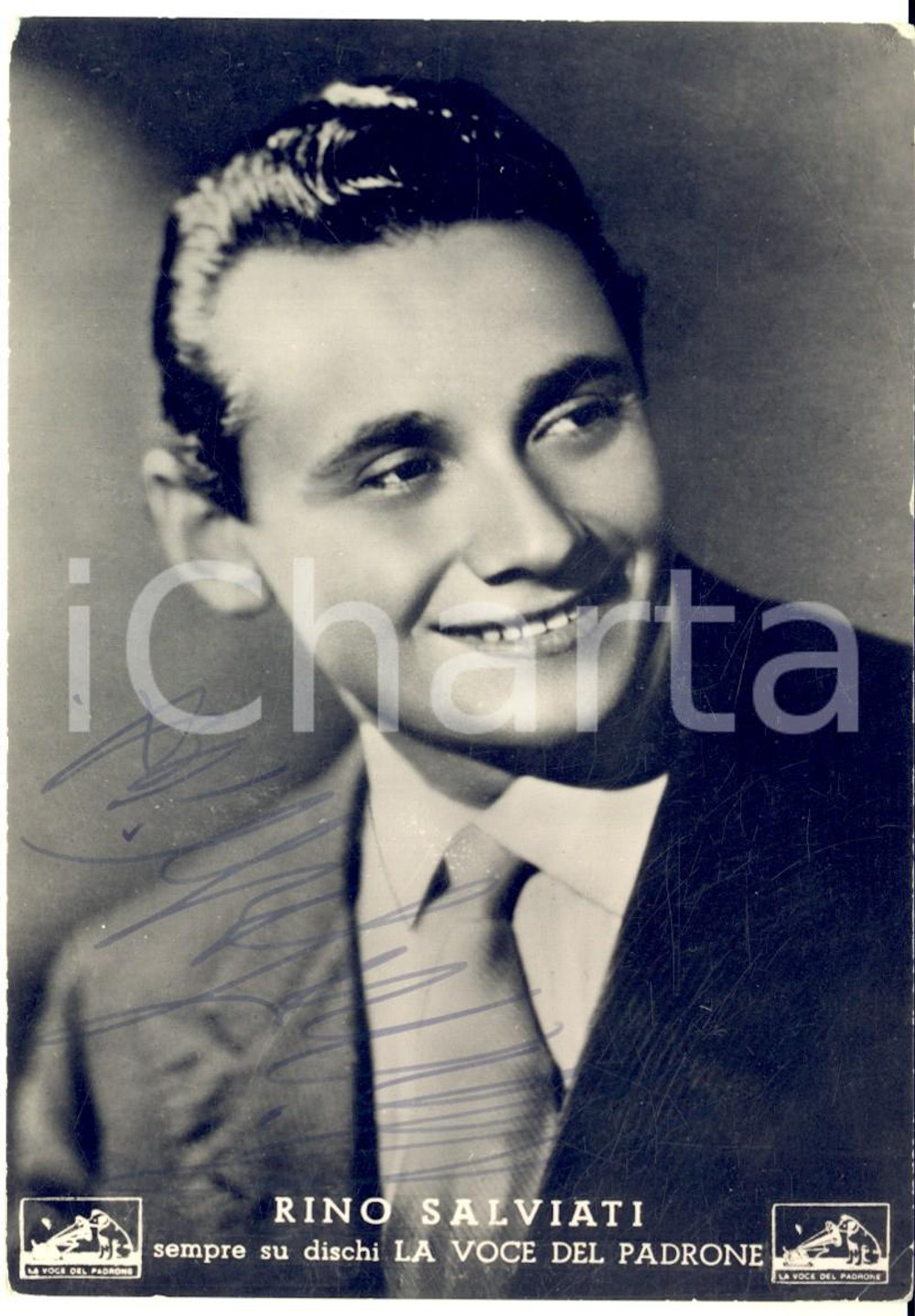 1950 ca MUSICA Cantante Rino SALVIATI - Foto seriale con AUTOGRAFO 10x15 cm