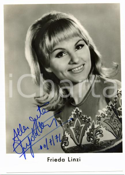 1976 BELGIO Attrice Frieda LINZI - AUTOGRAFO su foto seriale