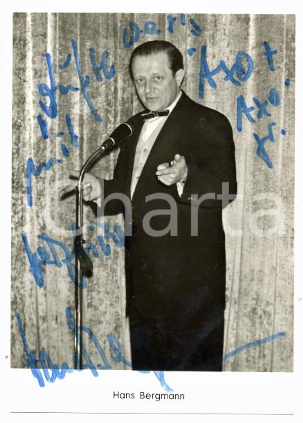 1970 ca GERMANY Hans BERGMANN - Ritratto - AUTOGRAFO su foto seriale
