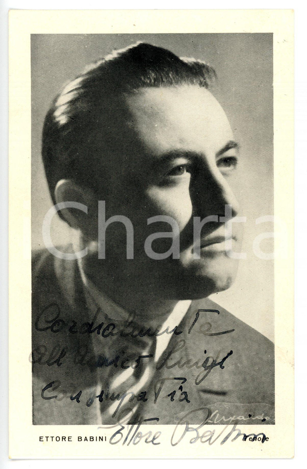 1950 ca LIRICA Tenore Ettore BABINI - Foto seriale con AUTOGRAFO - FG