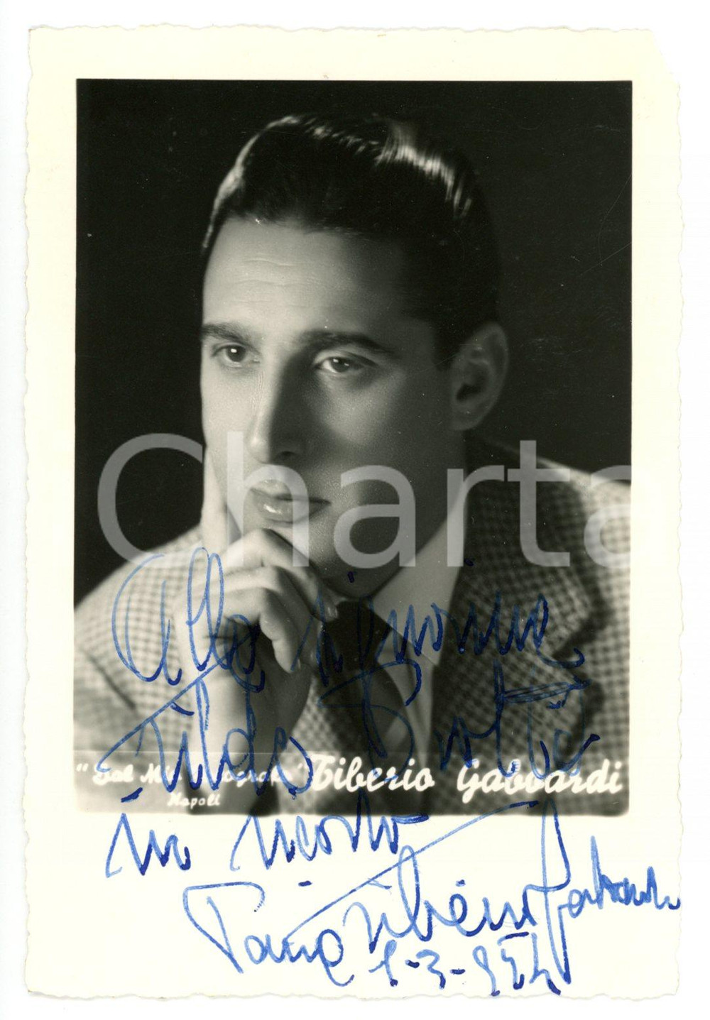 1954 PAVIA LIRICA Tenore Tiberio GABOARDI - Foto seriale con AUTOGRAFO 8x13 cm
