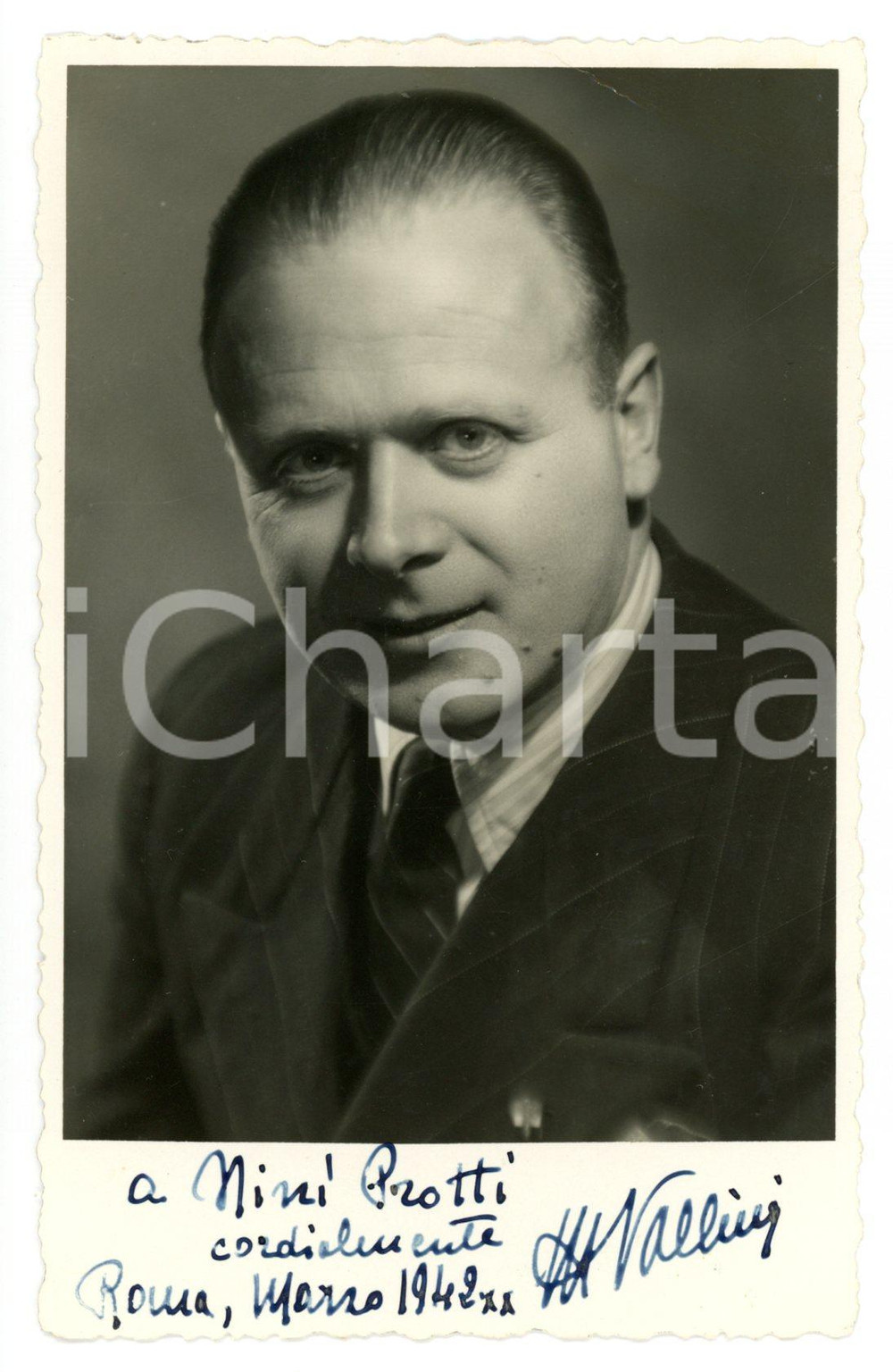 1942 ROMA - MUSICA Cantante Mario VALLINI - Fotocartolina con AUTOGRAFO - FP