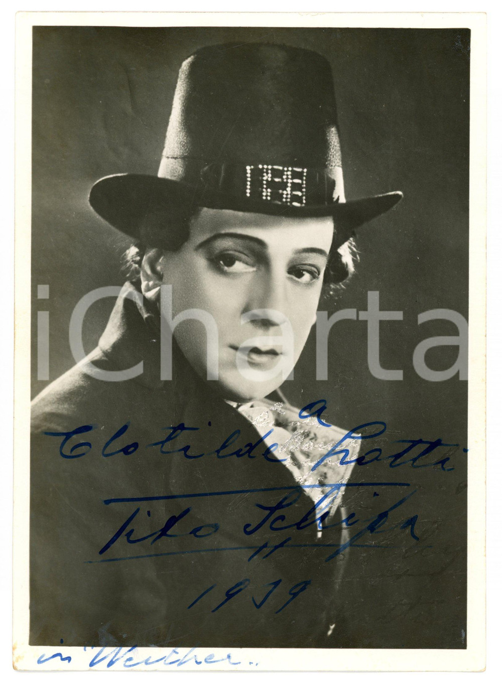 1939 LIRICA Tenore Tito SCHIPA in "Werther" - Fotografia con AUTOGRAFO 13x18 cm