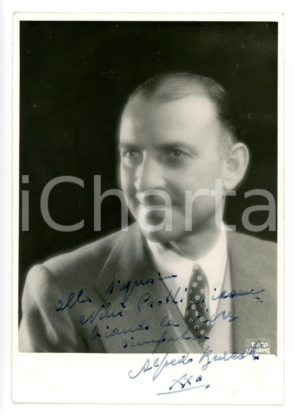 1942 CINEMA Paroliere Alfredo BRACCHI *Fotocartolina con AUTOGRAFO 10x15 cm