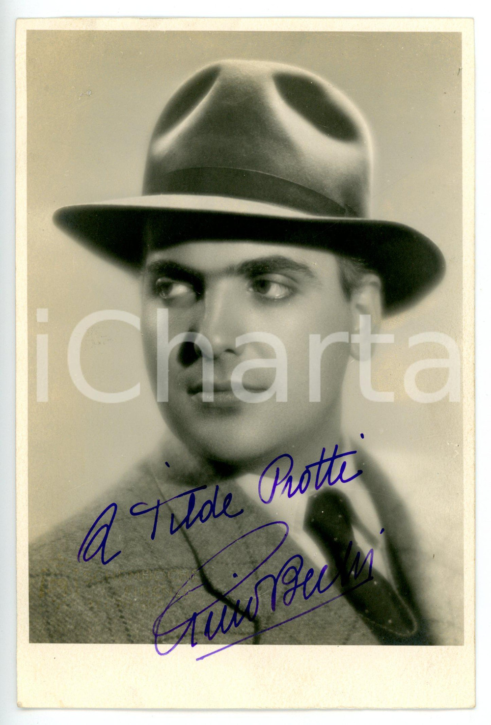 1945 ca LIRICA Baritono Gino BECHI *Foto seriale SCHEMBOCHE con AUTOGRAFO 11x17