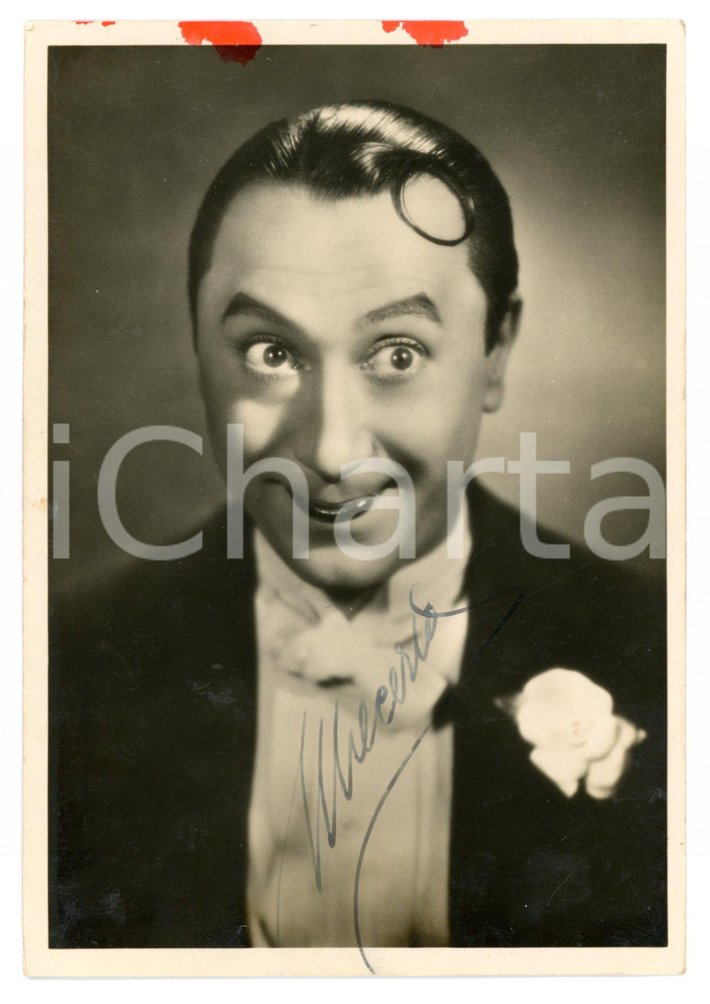 1942 TEATRO TORINO Erminio MACARIO - Fotocartolina con AUTOGRAFO 10x15 cm