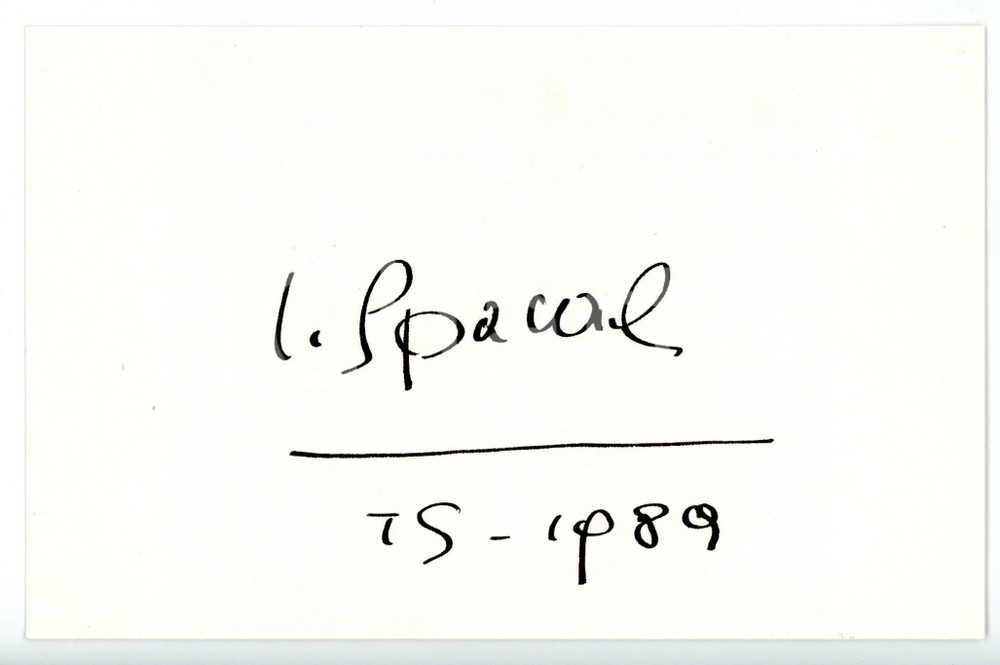 1989 ARTE Pittore Luigi SPACAL *AUTOGRAFO su cartoncino - 16x11 cm