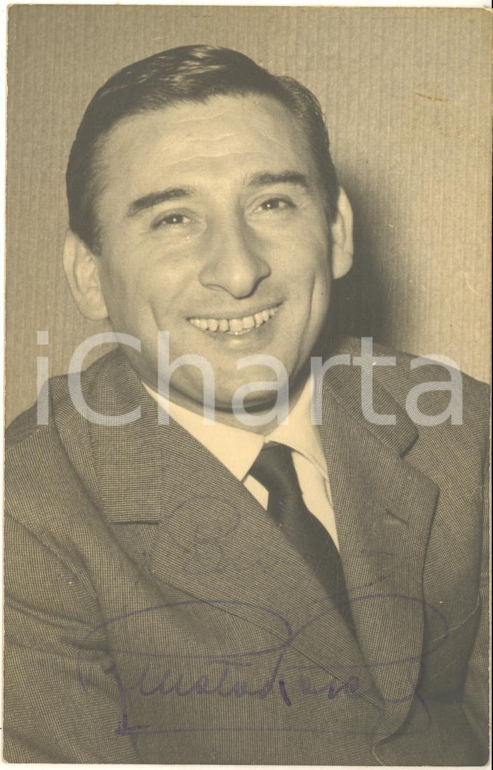 1950 ca CINEMA Attore Renato RASCEL - Fotocartolina con AUTOGRAFO 9x14 cm