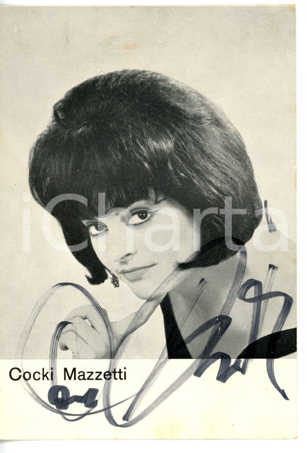 1960 ca MUSICA Cantante Cocki MAZZETTI - Foto seriale PRIMARY con AUTOGRAFO