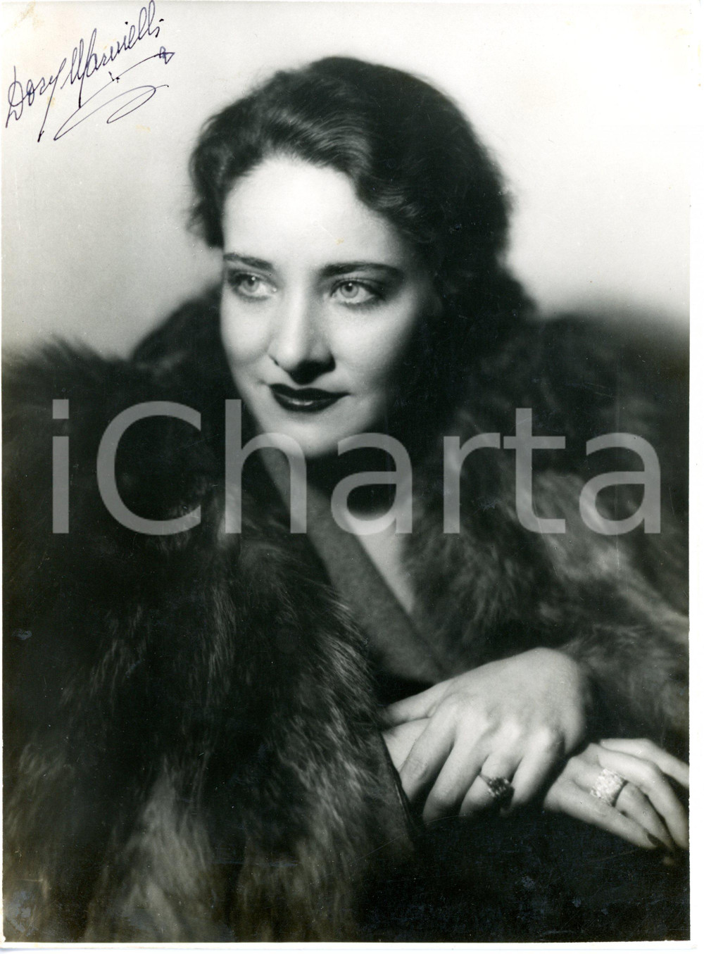 1940 ca LIRICA Soprano Dory MARINELLI *Foto seriale con AUTOGRAFO 17x23 cm