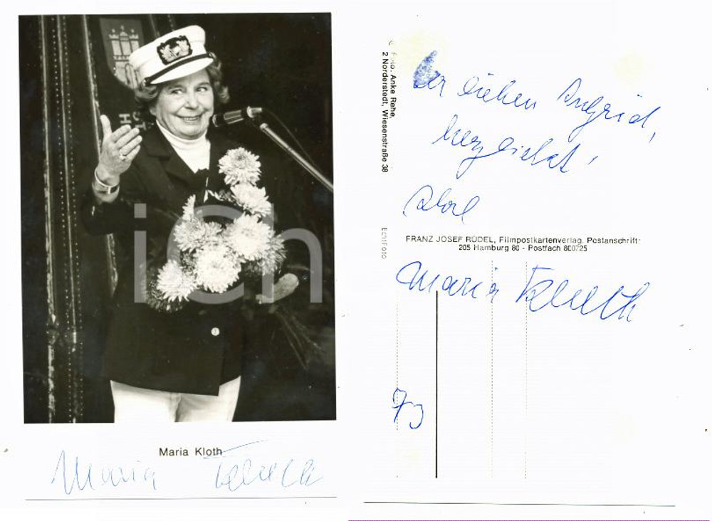 1970 ca GERMANY - THEATRE Maria KLOTH Ritratto - Foto seriale con AUTOGRAFO