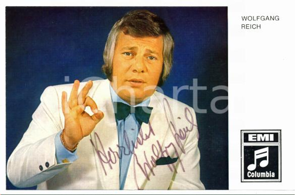 1970 ca GERMANY - MUSIC Wolfgang REICH - AUTOGRAFO su foto seriale EMI COLUMBIA