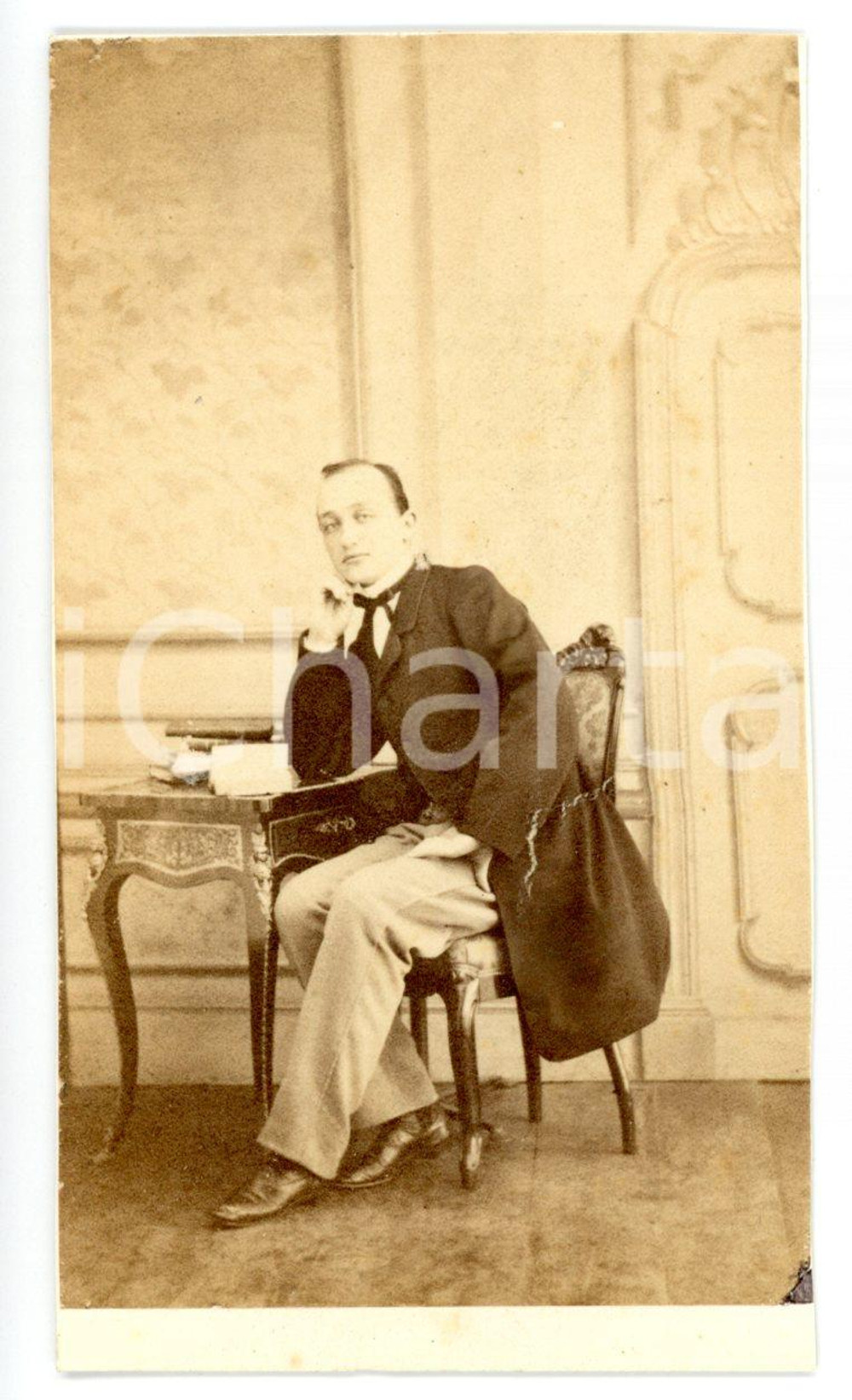 1865 ca TORINO Ritratto conte di SAN GIORGIO alla scrivania - Foto DI CHANAZ CDV