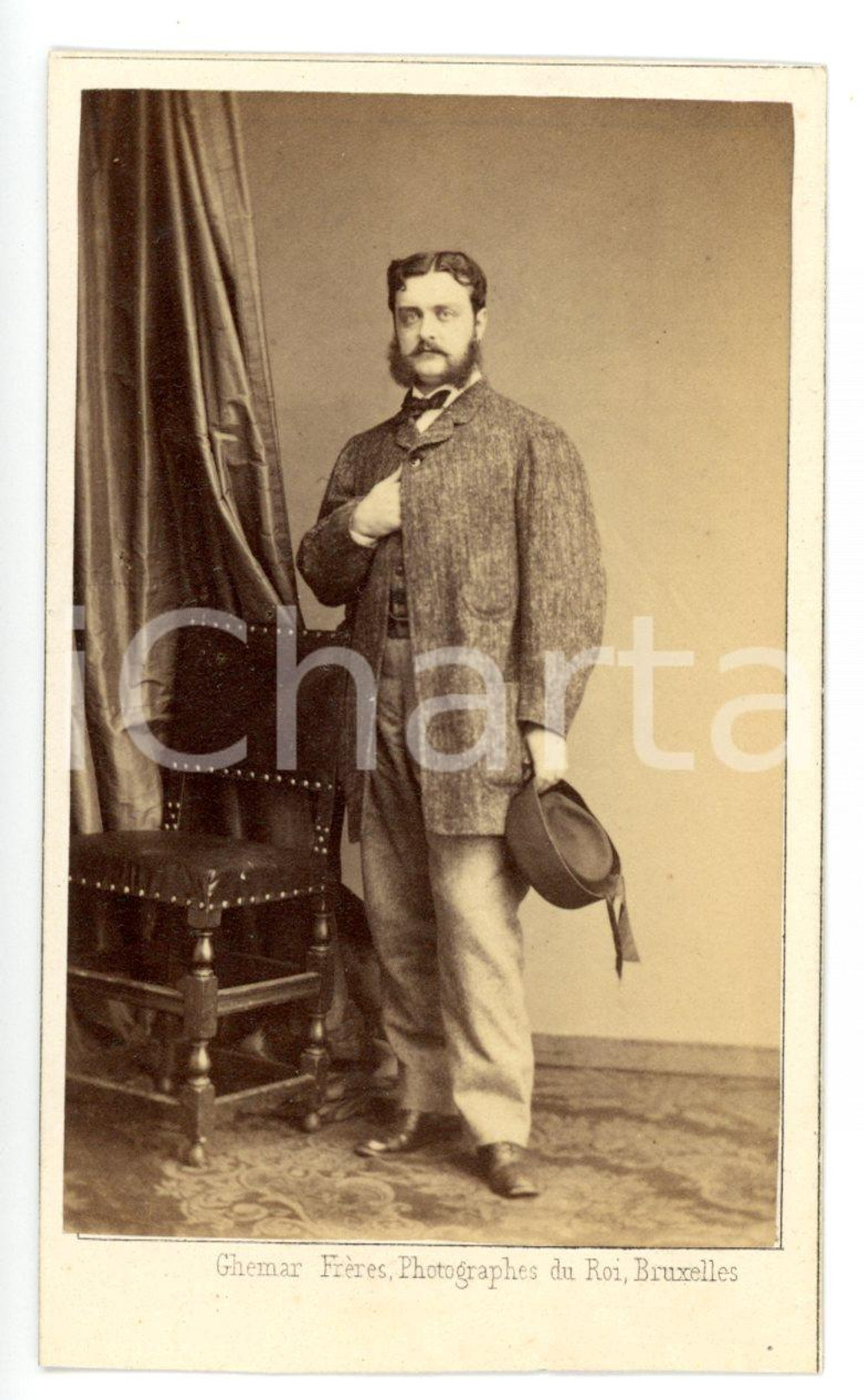 1865 ca BRUXELLES Ritratto conte Eynard SEYSSEL di SOMMARIVA - Foto GHEMAR CDV