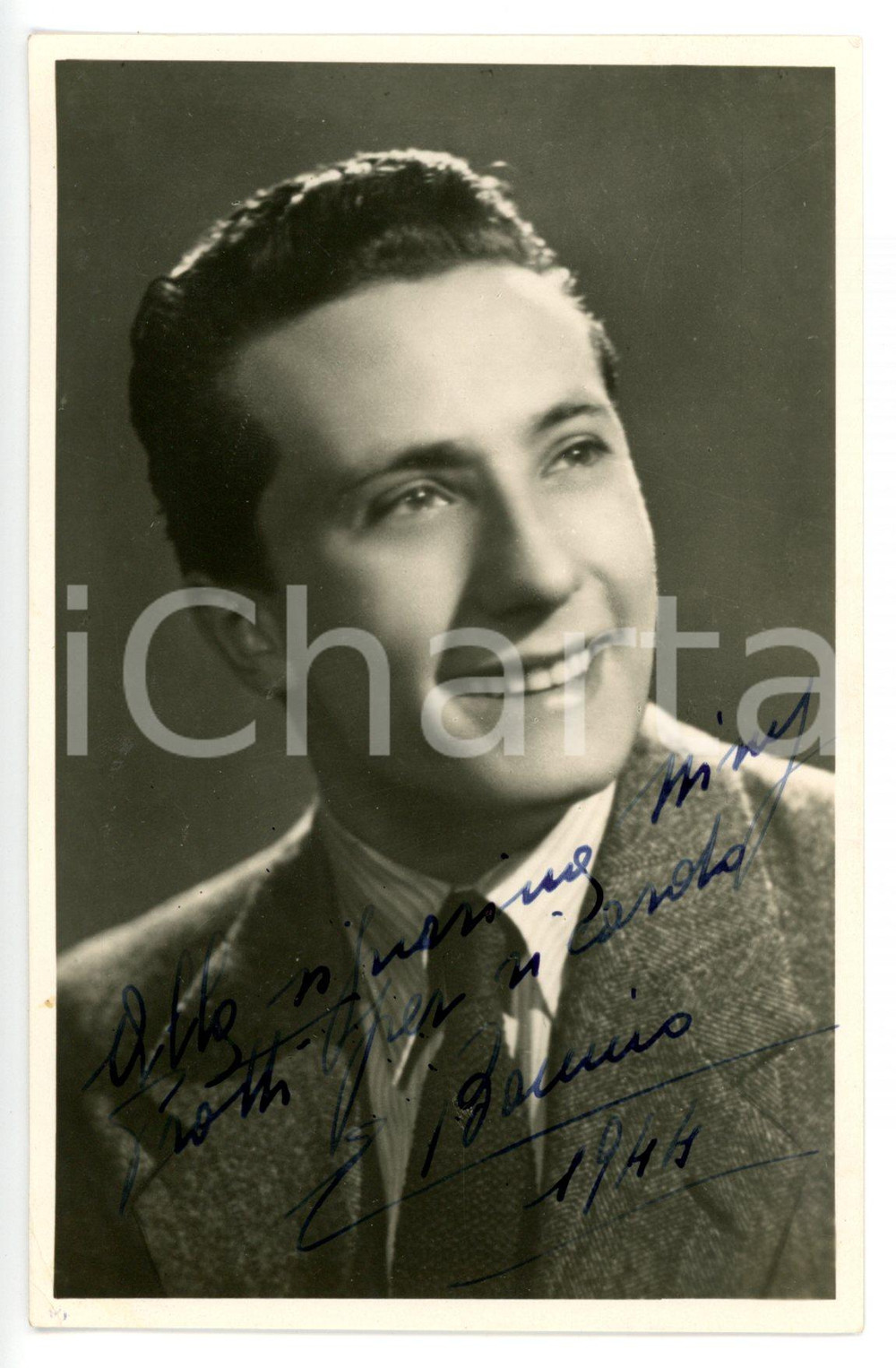 1944 MUSICA Cantante Ernesto BONINO - Ritratto - Fotocartolina con AUTOGRAFO