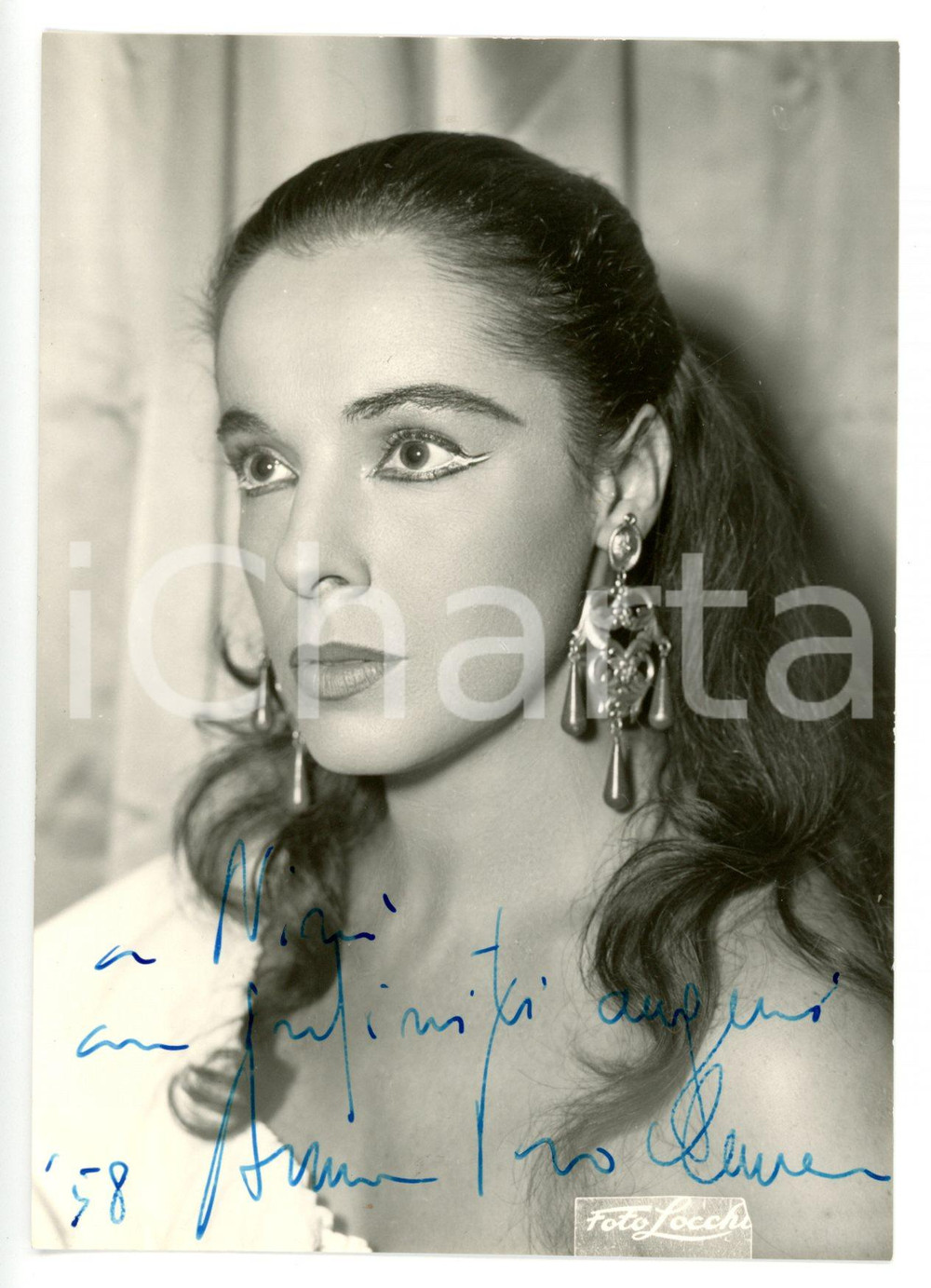 1958 TEATRO Attrice Anna PROCLEMER - Foto seriale LOCCHI con AUTOGRAFO 10x14 cm