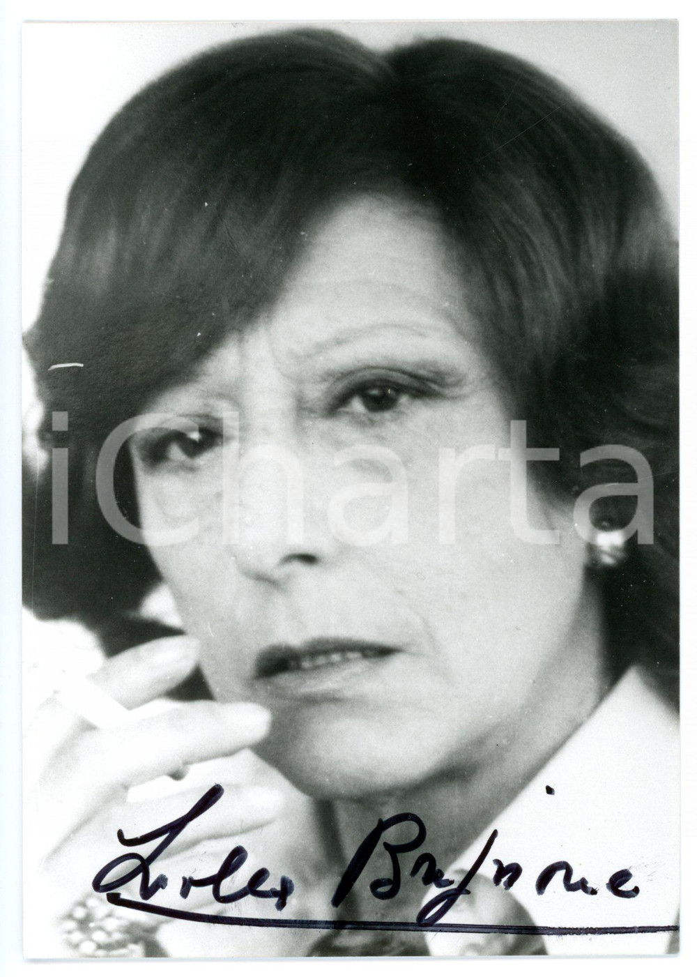 1965 ca CINEMA Lilla BRIGNONE - Ritratto con sigaretta - Foto con AUTOGRAFO