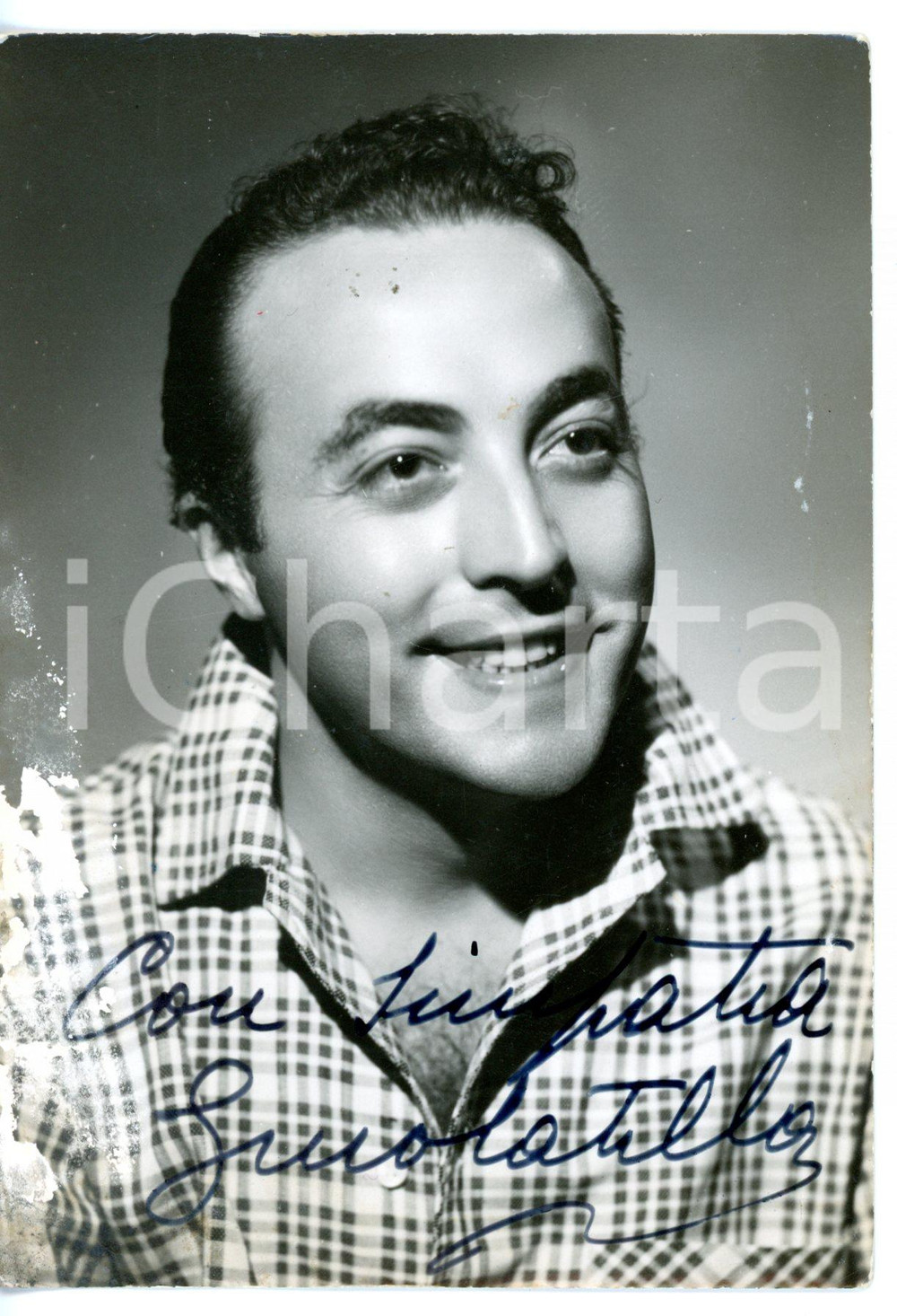 1955 ca MUSICA Cantante Gino LATILLA *Foto seriale con AUTOGRAFO - DANNEGGIATA