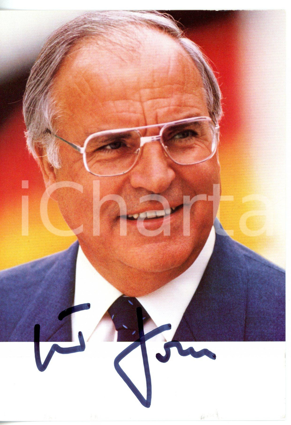 2000 ca POLITICA - CDU Ex cancelliere Helmut Josef KOHL *Foto con AUTOGRAFO