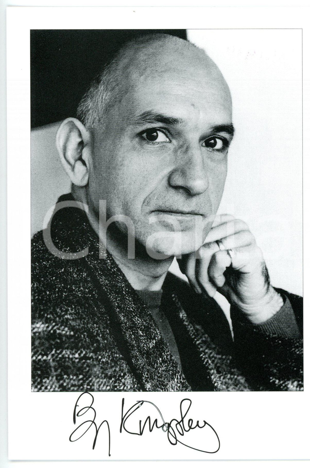 1990 ca CINEMA Attore Ben KINGSLEY *Foto seriale con AUTOGRAFO - 10x15 cm
