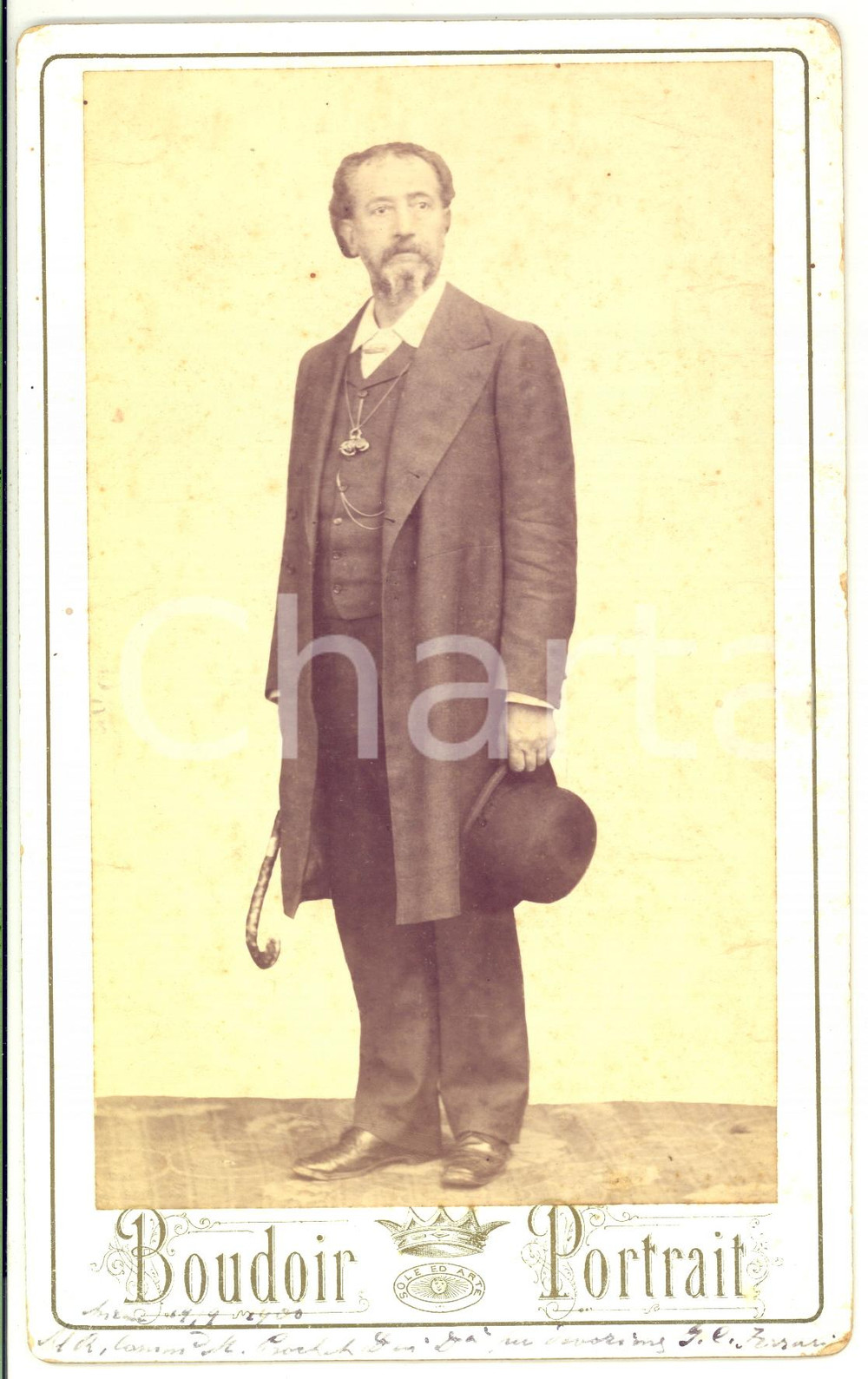 1900 MILANO Ritratto di G. C. FERRARI in abito da passeggio - Foto 14x22 cm