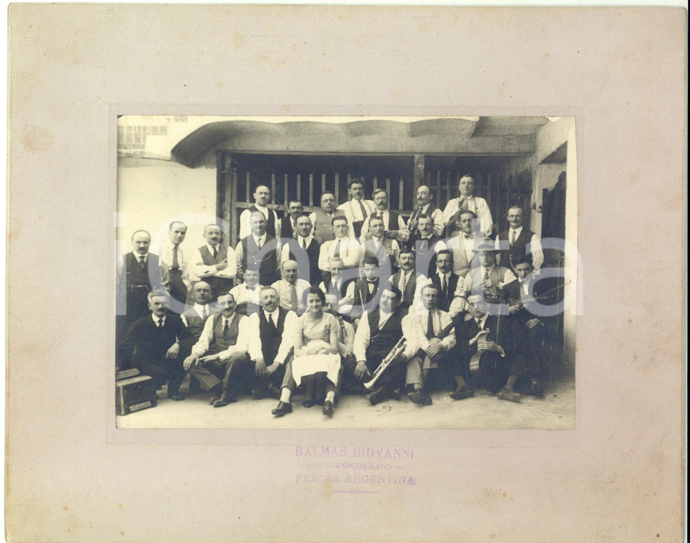 1920 ca PEROSA ARGENTINA Ritratto di orchestrina in un ristorante - Foto BALMAS