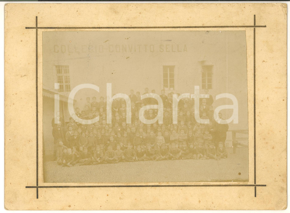 1910 ca MOSSO (BI) Collegio Convitto SELLA - Foto di gruppo alunni e docenti