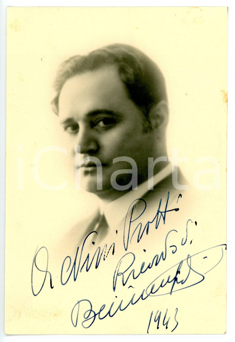 1943 LIRICA Tenore Beniamino GIGLI - Foto seriale con AUTOGRAFO 10x14 cm