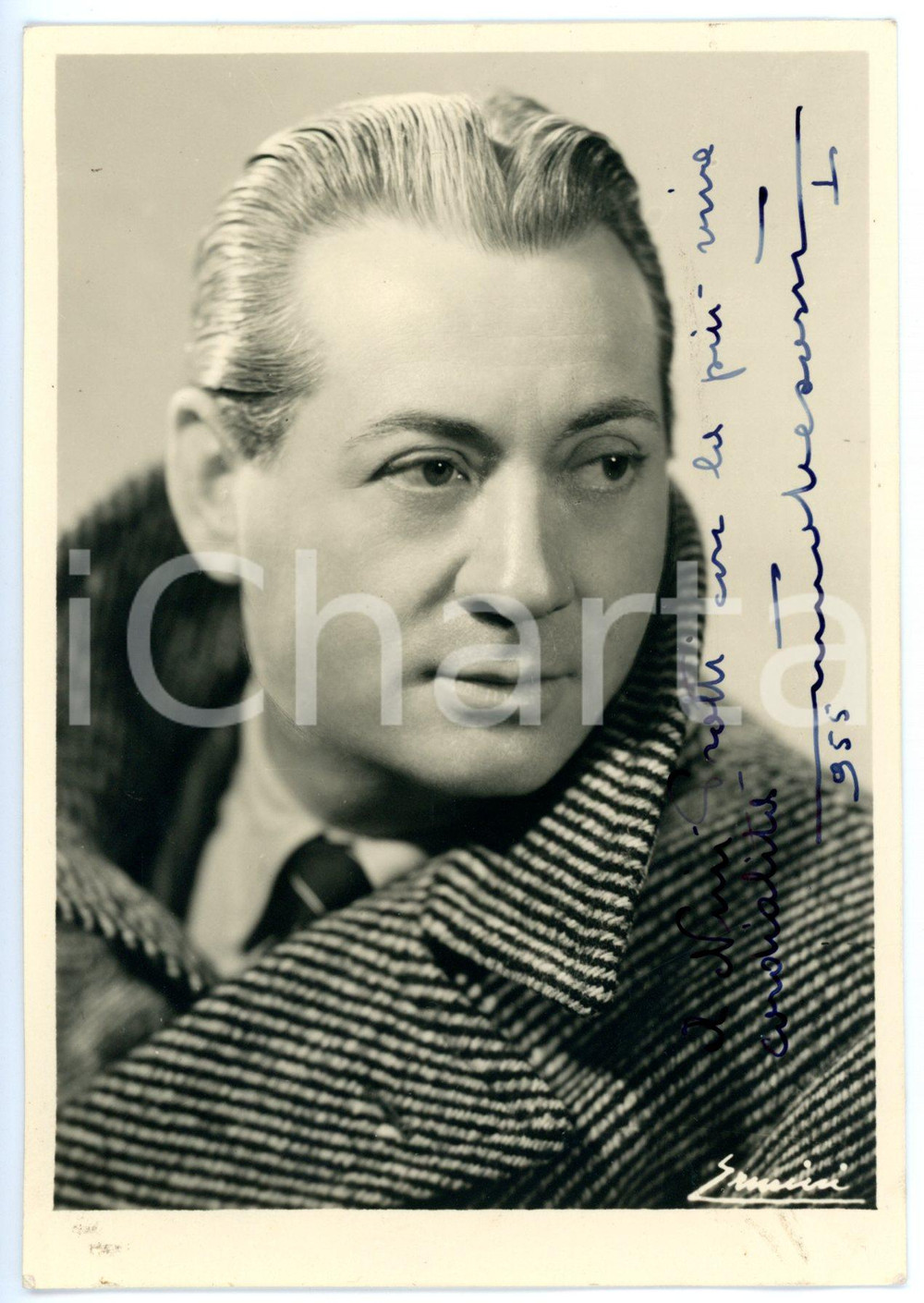 1955 CINEMA Attore Nino BESOZZI *Foto seriale con AUTOGRAFO 10x15 cm