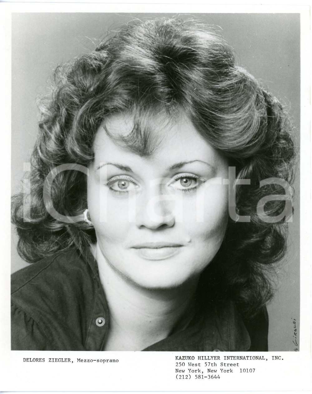 1975 ca NEW YORK LIRICA Mezzosoprano Delores ZIEGLER - Ritratto *Foto 20x25 cm