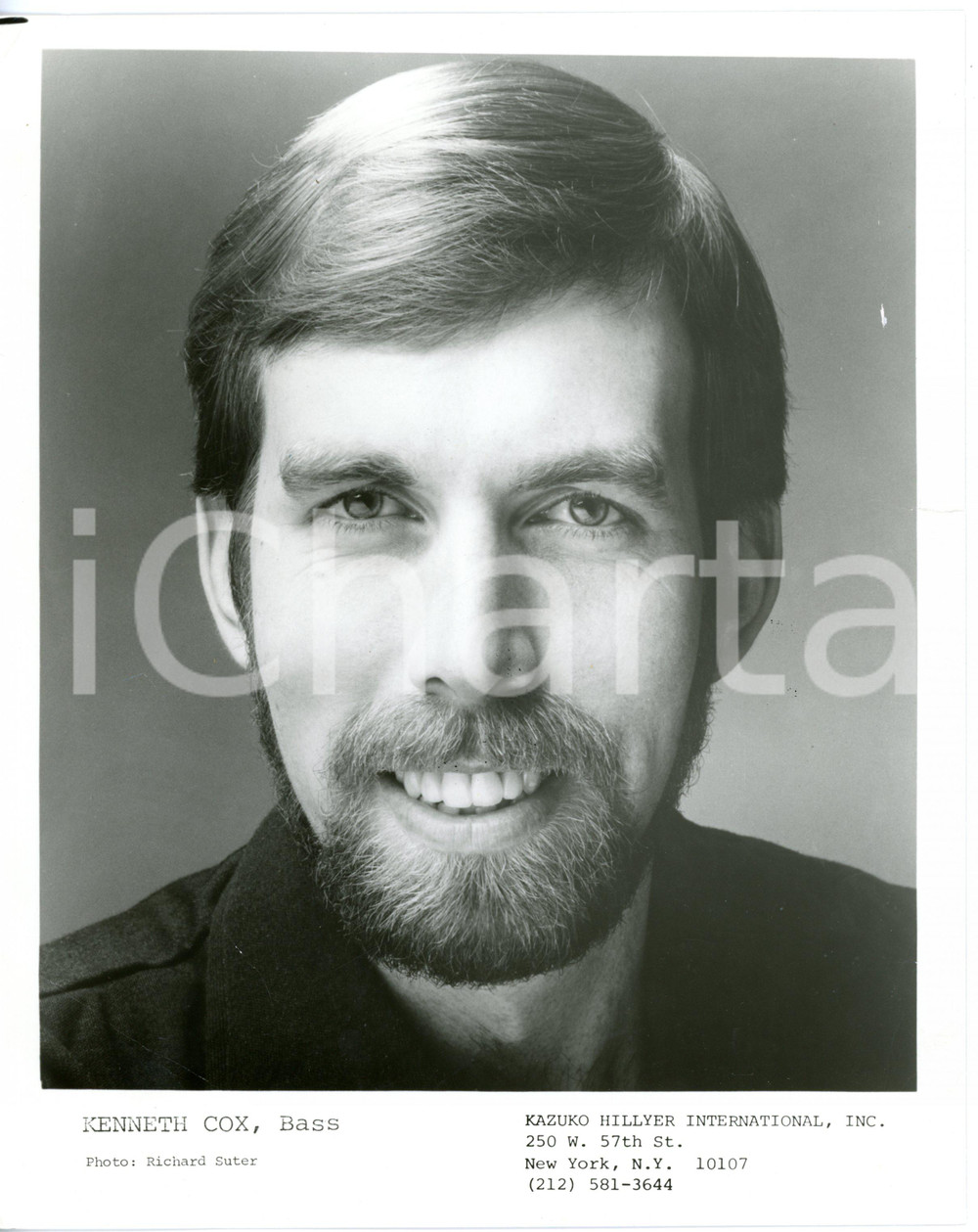 1975 ca NEW YORK LIRICA Basso Kenneth COX - Ritratto *Foto 20x25 - DANNEGGIATA