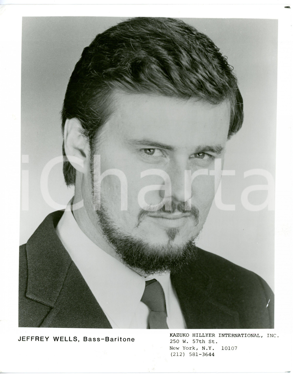 1975 ca NEW YORK LIRICA Baritono Jeffrey WELLS - Ritratto *Foto seriale 20x25 cm