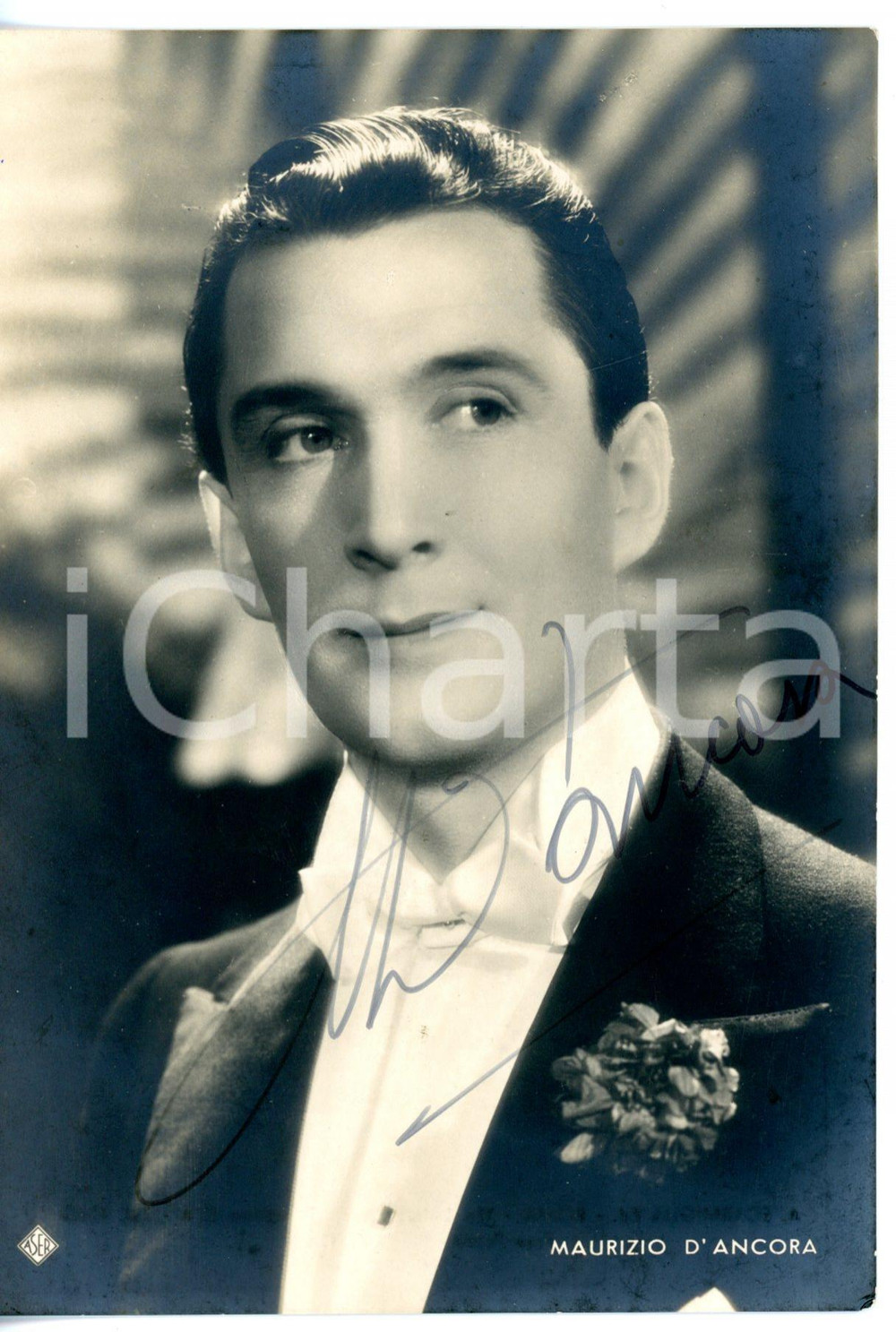 1940 ca CINEMA Attore Maurizio D'ANCORA - Foto seriale con AUTOGRAFO 10x15 cm