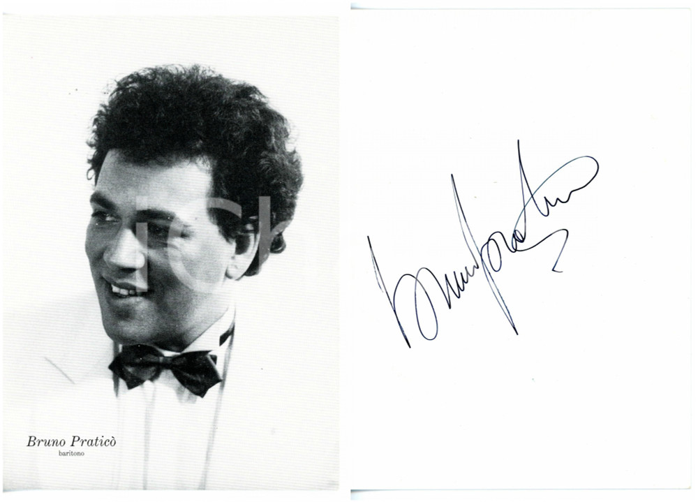 1985 ca LIRICA Basso-baritono Bruno PRATICÒ *Foto seriale con AUTOGRAFO 12x17