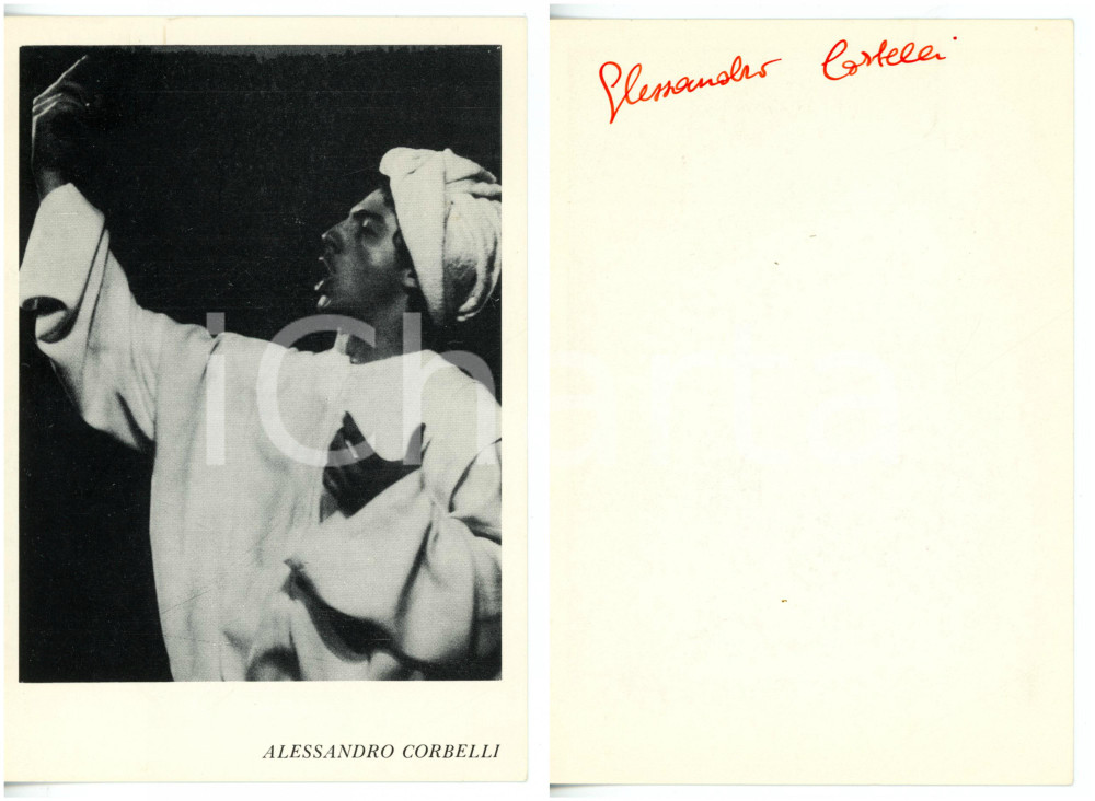 Autografo originale 1975 ca LIRICA Baritono Alessandro CORBELLI in CosÃ¬ fan tutte  Foto AUTOGRAFO 1