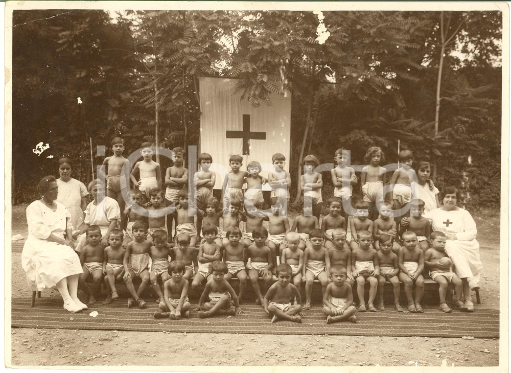 1925 ca AREA DI BOLOGNA Colonia CROCE ROSSA - Un gruppo di bambini *Foto