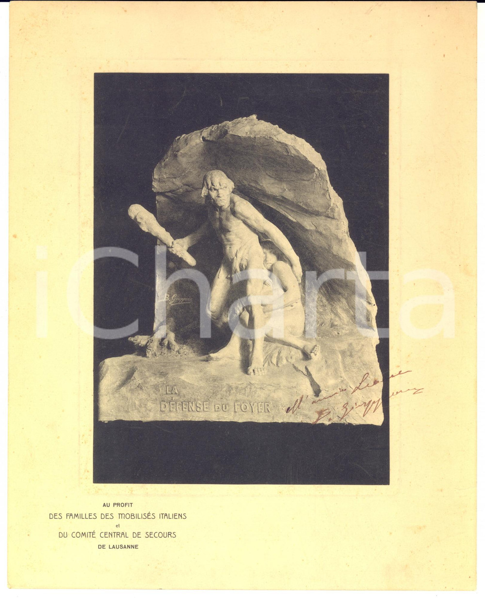 1916 WW1 E. A. BOISSEAU "La défense du foyer" - Stampa per beneficenza 20x25 cm