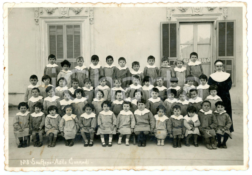 1950 ca SANREMO Asilo "Francesco Corradi" - Foto di gruppo classe mista 17x11 cm