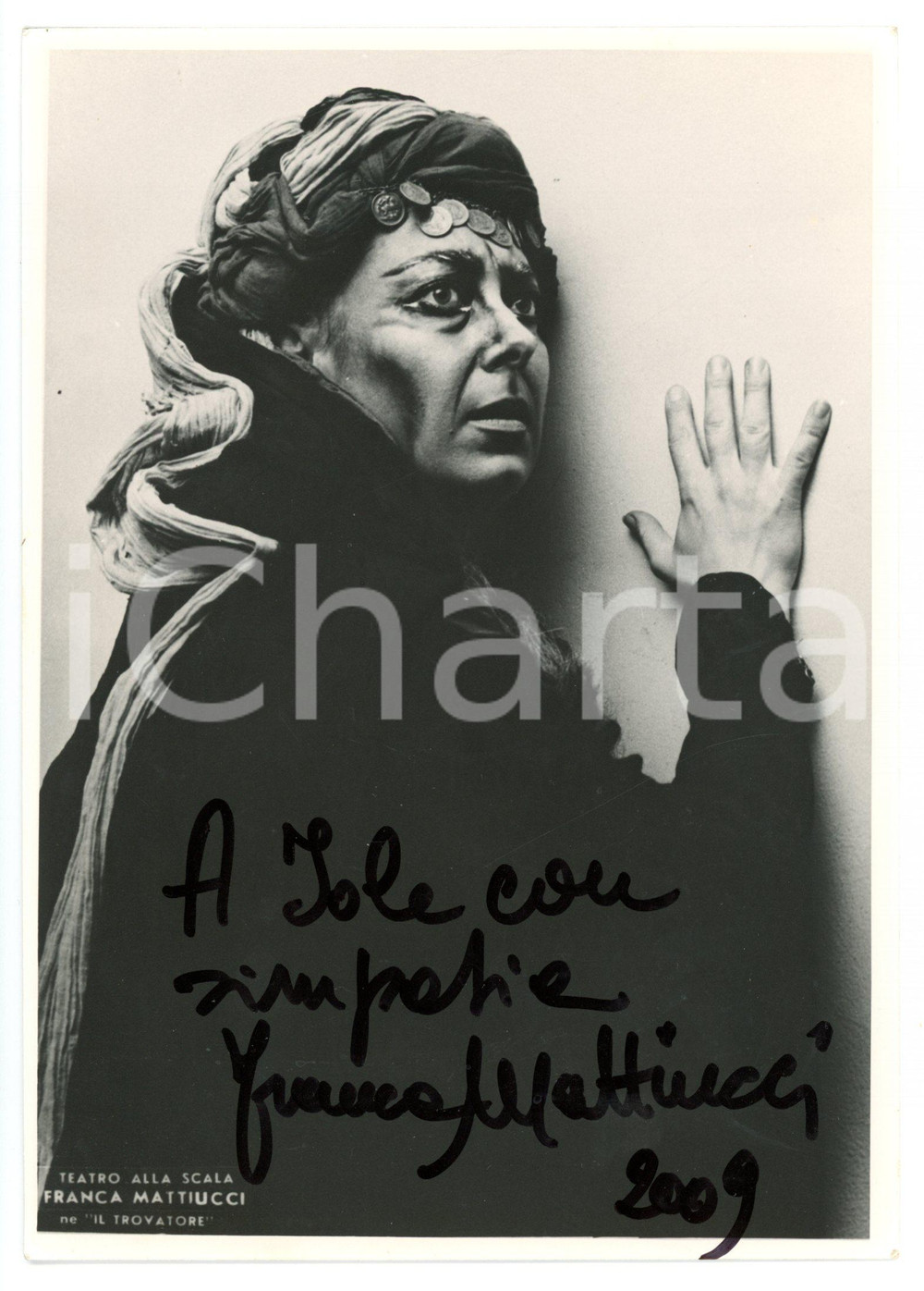 2009 MILANO LIRICA Mezzosoprano Franca MATTIUCCI in "Il Trovatore" *AUTOGRAFO