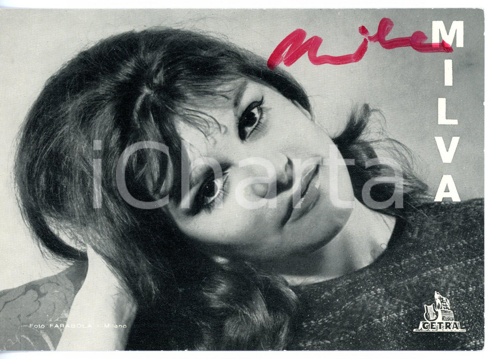 1960 ca MUSICA Ritratto di MILVA - Foto seriale CETRA con AUTOGRAFO 15x10 cm