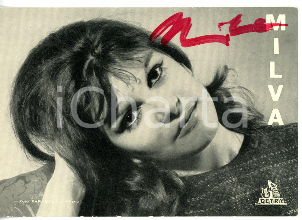 1960 ca MUSICA Ritratto di MILVA *Foto seriale CETRA con AUTOGRAFO 15x10 cm