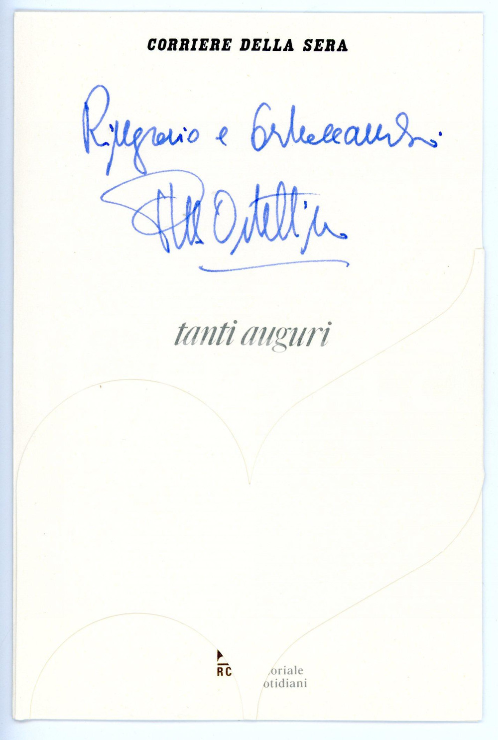 1990 ca MILANO CORRIERE DELLA SERA Piero OSTELLINO *Biglietto AUTOGRAFO - Busta Biglietto di auguri autografo, con busta viaggiata, indirizzato al giornalista Alberto Savorana.CONDIZIONI: GDIMENSIONI: 11x17 cm      originale e autentica 1