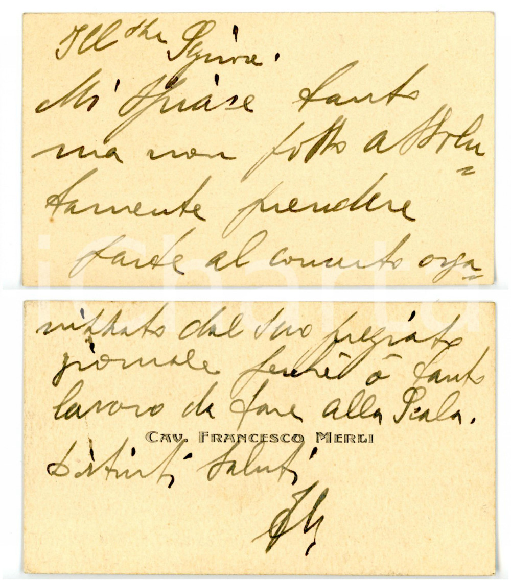 1920 ca LIRICA Francesco MERLI "Ho tanto lavoro da fare alla Scala" *AUTOGRAFO