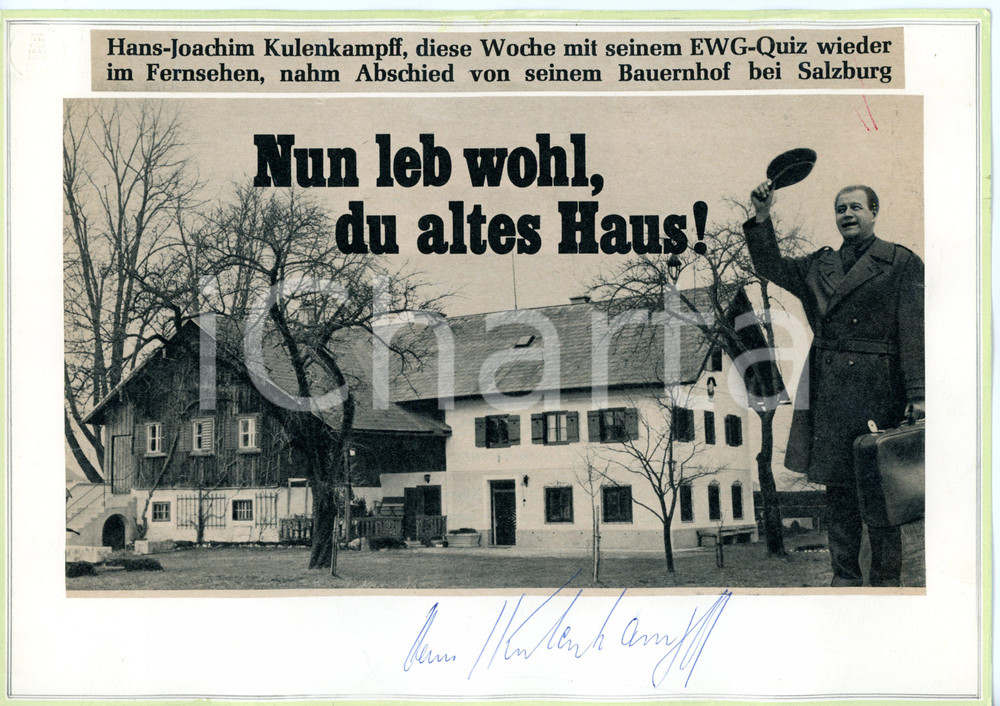 1970 ca COSTUME Hans-Joachim KULENKAMPFF conduttore EWG *AUTOGRAFO su cartoncino