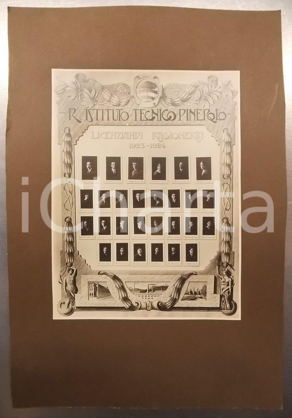 1924 PINEROLO R. Istituto Tecnico - Licenziandi ragioneria *Foto ritratti 31x47